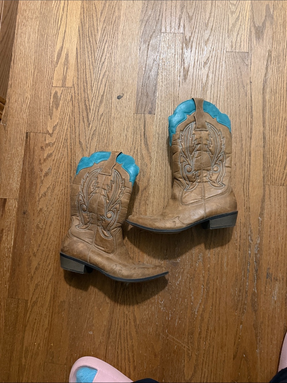 Women’s Coconuts by Matisse Women’s Size 7 Brown & Turquoise Western Cowboy Boot